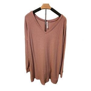 Zenana Outfitters long sleeve waffle knit tunic